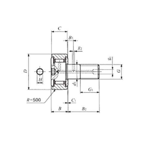 Cam Follower Full Complement 2RS Crowned Outer Ring - CR2