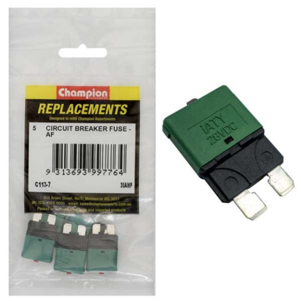 Champion C113-7 Circuit Breaker Blade Fuse AF 30 Amp - 5/Pack