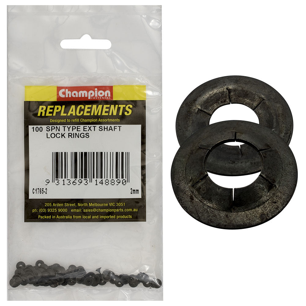 Champion C1765-2 External Lock Ring SPN Type 2mm - 100/Pack