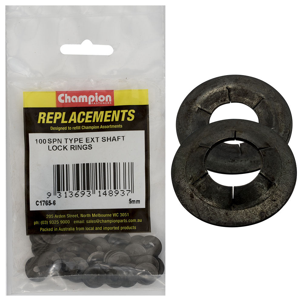 Champion C1765-6 External Lock Ring SPN Type 5mm - 100/Pack