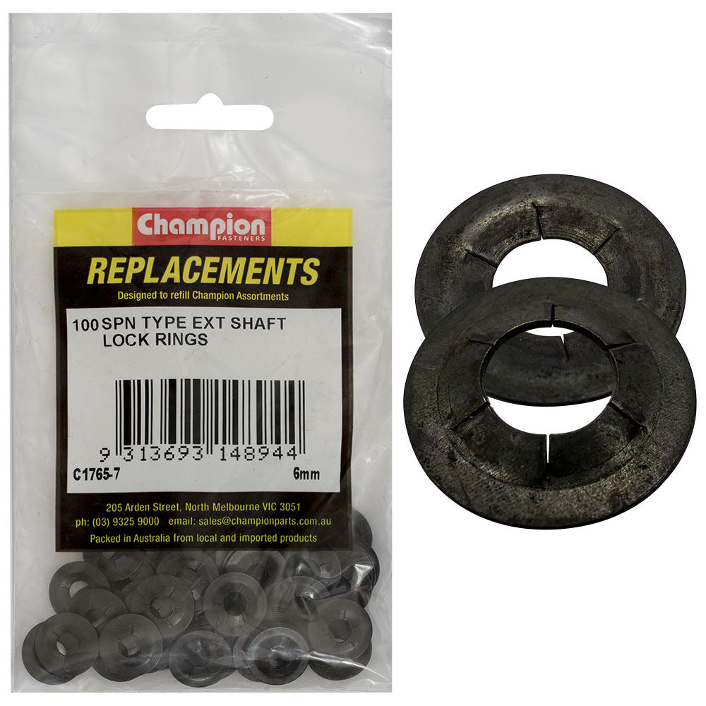 Champion C1765-7 External Lock Ring SPN Type 6mm - 100/Pack