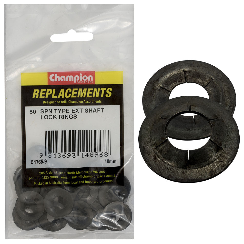 Champion C1765-9 External Lock Ring SPN Type 10mm - 50/Pack
