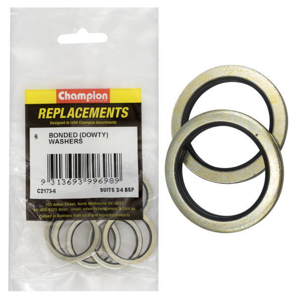 Champion C2173-6 Dowty Seal Washer Suits 3/4" BSP - 6/Pack