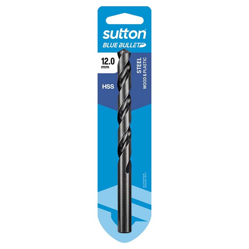 Sutton 12 x 151mm HSS Blue Bullet Jobber Drill Bit Carded - D102H1200