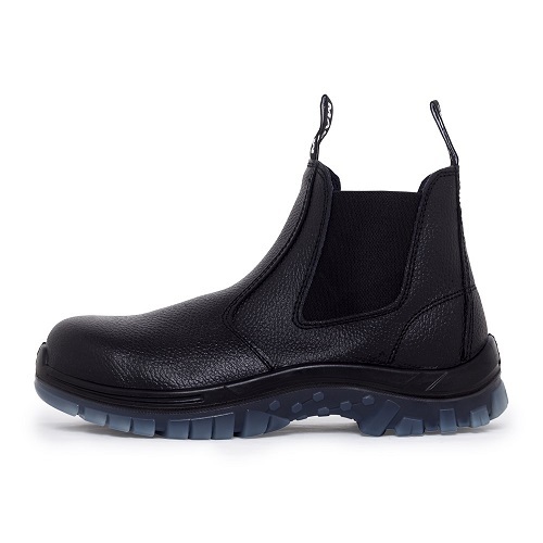 black slip on safety boots