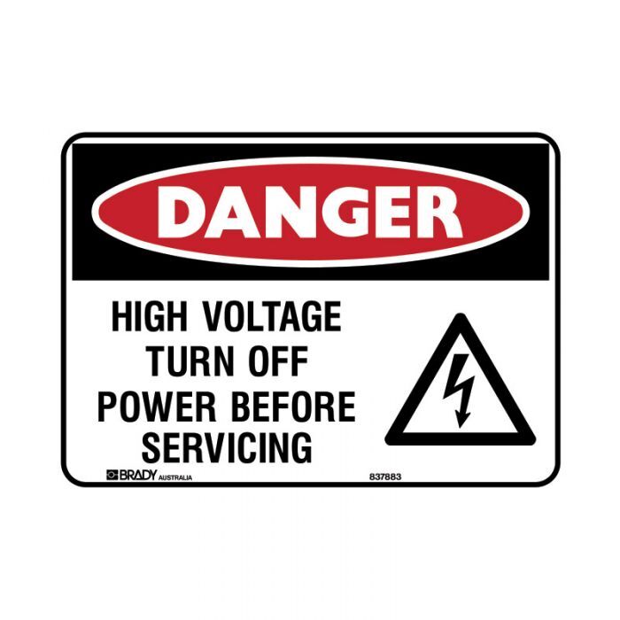 High Voltage Turn Off Power Before Servicing - Brady