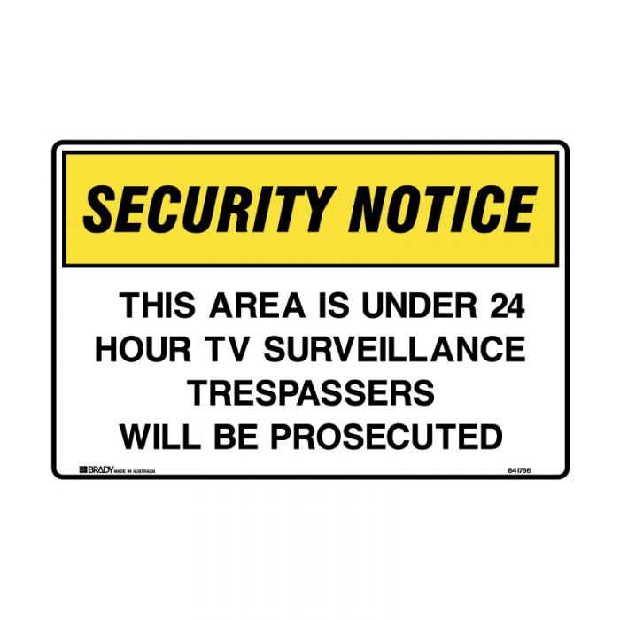 Brady Security Notice Sign - Restricted Area Authorised Personnel Only