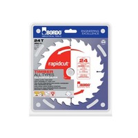 Bordo 184mm x 16 and 24 Teeth Rapidcut Thin Kerf Saw Blade - 2/Pack