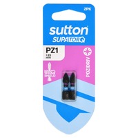 Sutton S202H02A01 PZ1 x 25mm Pozidriv Screwdriver Bit S202 Supatorq (2 Pack)