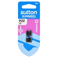 Sutton S202H02A02 PZ2 x 25mm Pozidriv Screwdriver Bit S202 Supatorq (2 Pack)