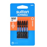 Sutton S204H10B02 SQ2 x 50mm Square/Robertson Screwdriver Bit S204 Supatorq (10 Pack)