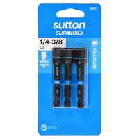 Sutton S230S03CX 1/4-3/8" x 65mm Magnetic Nutsetter Bit Set S230 Supatorq, 3 Pcs