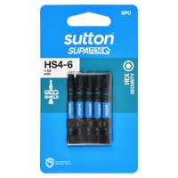 Sutton S208S05B06 HS4-6 x 50mm Hex-S Screwdriver Bit Set S208 Supatorq, 5 Pcs