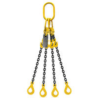 Austlift Grade 80 Chain Sling 4 Leg W/ Clevis Grab Hook & Self Locking Hook