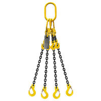 Austlift Grade 80 Chain Sling 4 Leg W/ Clevis Grab Shortner & Sling Hook