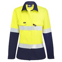 Women Hi-Vis FR Button-Up Shirt W/ Reflective Tape PPE1