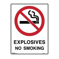 Brady Prohibition Sign - Explosives No Smoking