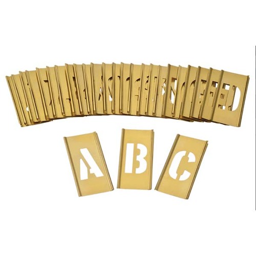 Dy-Mark Brass Interlocking Stencil A-Z 125mm Set