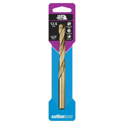 Sutton D1081250 12.5mm Heavy Duty Cobalt Jobber Drill Bit - Colour Temp