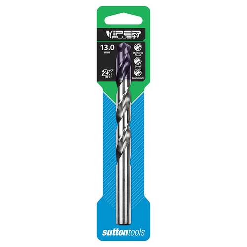 Sutton D1841300 13mm Jobber Viper Plus Drill Bit DIN338 Carded HSS TiAlN