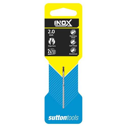 Sutton D1850200 2mm Inox Jobber Drill Bits - DIN338 Carded - HSS TiAlN