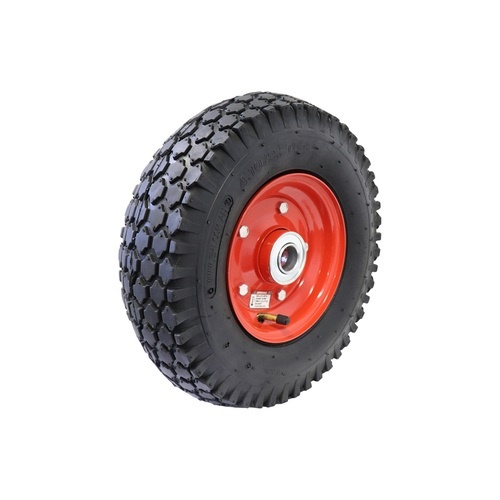 3.50 x 6 inch Pneumatic Wheel - Red Steel Centre 5/8" Ball Bearing