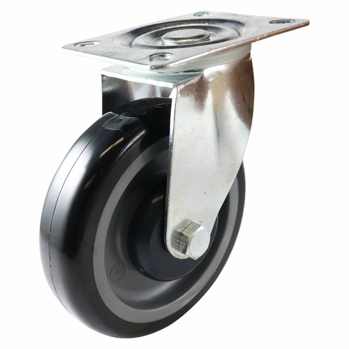 125mm Swivel Plate Castor - Urethane Wheel I4