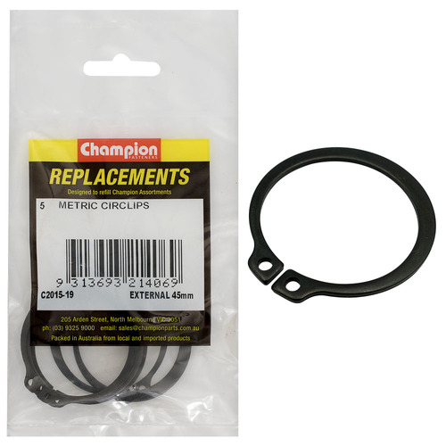 Champion C2015-19 External Circlip Metric 45mm -  5/Pack