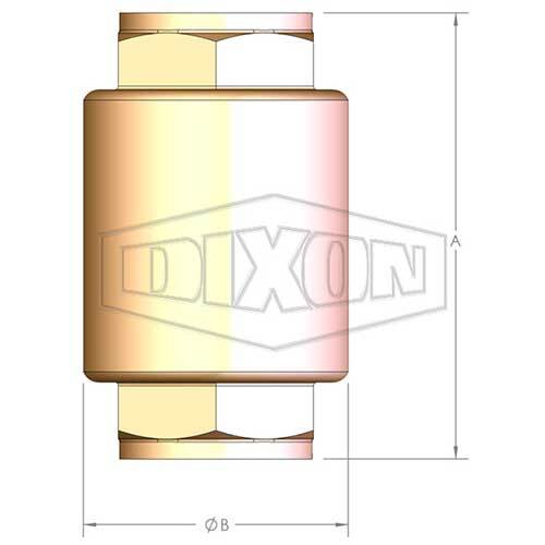 Dixon BECV020 20 mm Check Valve Spring-Loaded Inline Europa Brass Stem