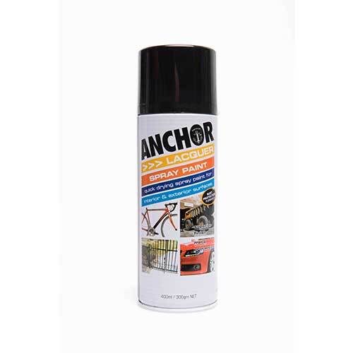 Anchor Lacquer Aerosol Paint Satin Black 300g