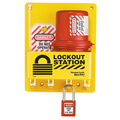 Master Lock Lockout Station - 1 Padlock, 1 Plug Lockout Device, 2 Tags