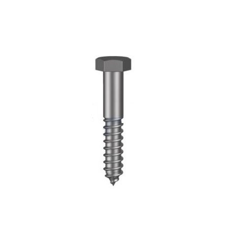 M12 x 100 Hex Coach Screw, Zinc MIld Steel - Pack of 50