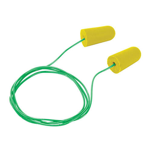 Frontier Disposable Corded Ear Plugs , Yellow Class 5 - Carton of 400 (4 Boxes of 100 Pairs)