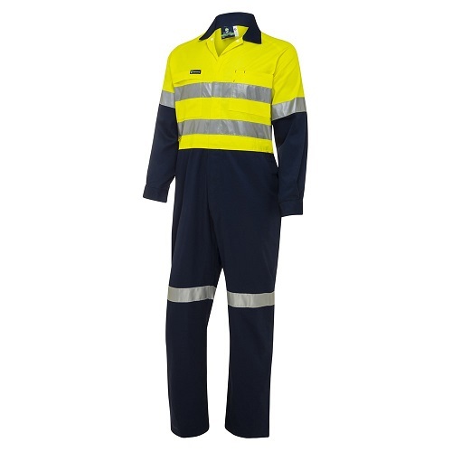 WS Workwear Hi-Vis Coverall, Yellow/Navy - Size 84 Long