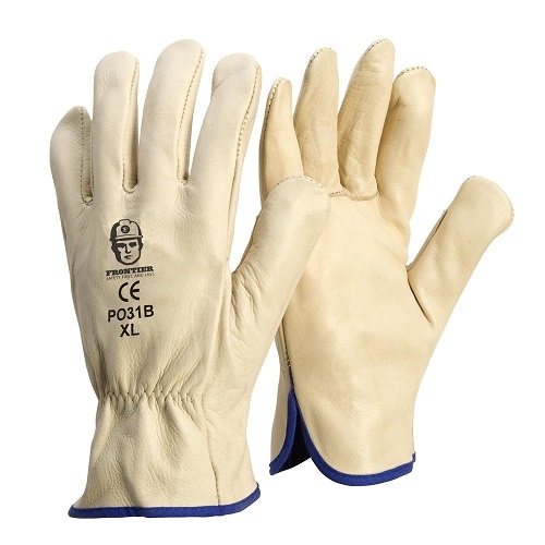 Frontier Cowhide Rigger Work Gloves Beige, Small - Pack of 12