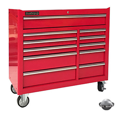 AuzGrip® 11 Drawer Roller Cabinet Red