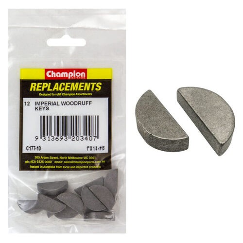 Champion C177-10 Woodruff Key Imperial 1 x 1/4" - 12/Pack