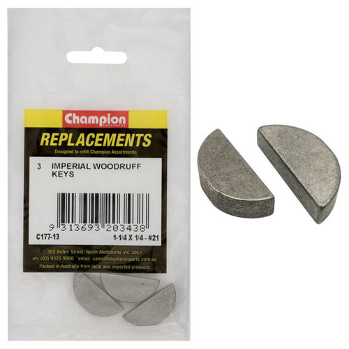 Champion C177-13 Woodruff Key Imperial 1-1/4 x 1/4" - 3/Pack