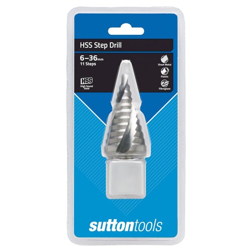 Sutton D50463611 Step Drill HSS Spiral 6-36mm (11 Steps)