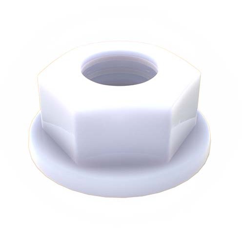 M4 Metric Hex Flange Nut Nylon Natural - Pack of 100