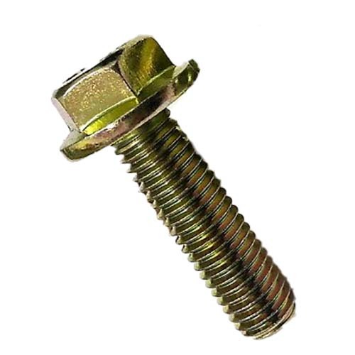 M6 x 12mm Hex Flanged Bolt Class 8.8 Zinc Yellow Passivate - Pack of 100