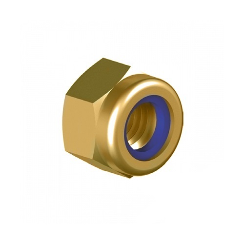 M20 x 1.5mm Metric Fine Nyloc Hex Nut Class 8 Zinc Yellow  - Pack of 50