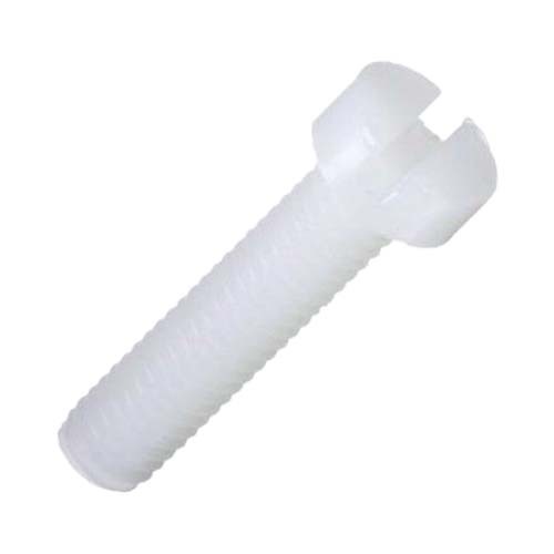 M5 x 12mm Metric Thread Slot Cheese Screw Natural Nylon  - Pack of 100