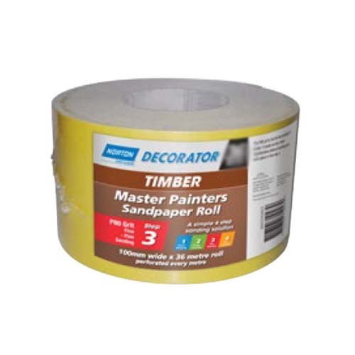 Norton Sandpaper Roll Master Painters Perforated 115mm x 40m 120 Grit