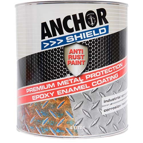 Anchor Shield Paint Anti Rust Metal Protection Satin Black 49611-4 - 4L