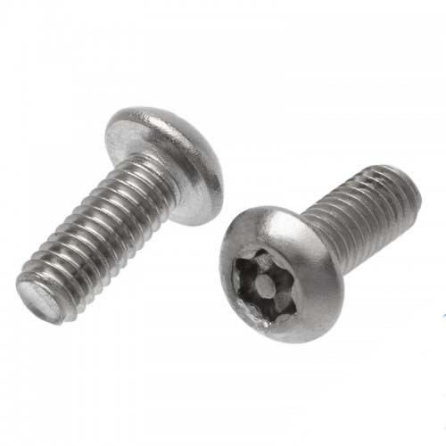 M8 x 12mm Security Button Post Torx Metal Thread Screw 304 Stainless Steel - Pack of 100