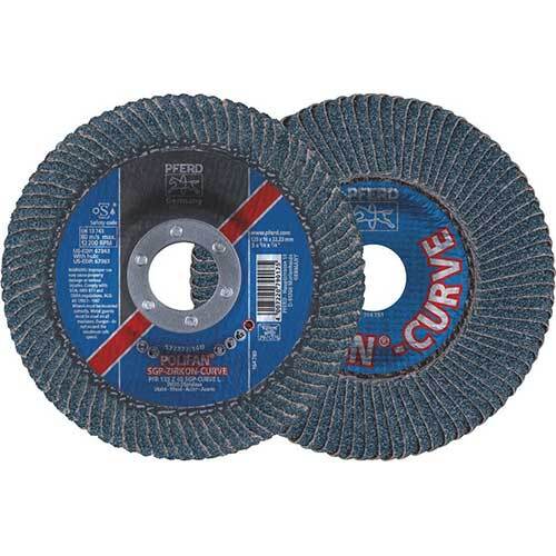 Pferd Polifan Flap Disc SGP Zirconia - Steel/Inox Curve L 125mm - Pack of 5