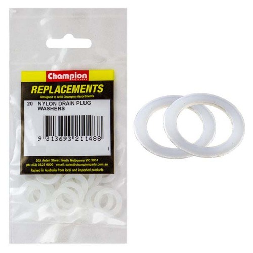 Champion C1740-2 Nylon Flat Washer 14 x 22mm x 1/32" - 20/Pack