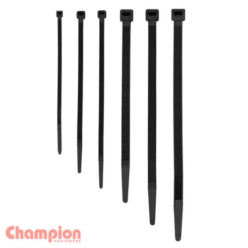 Champion CCT5200B Cable Tie Nylon M5 x 200mm Black - 100/Pack