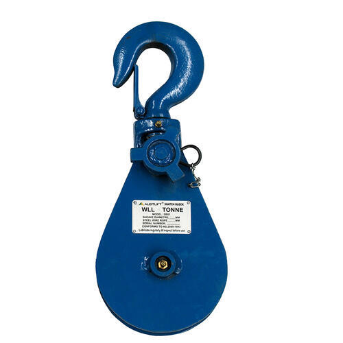 Austlift Snatch Block With Hook Head 4T 152mm Suits 10-13mm Steel Rope Dia